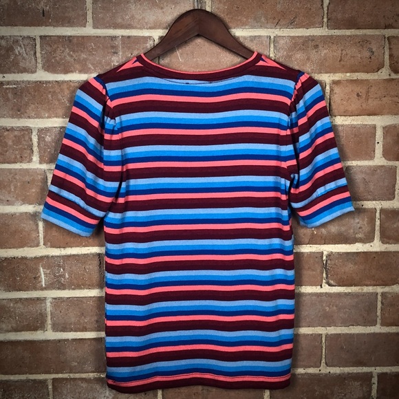 NWT-J.Crew Super Cozy Puff Sleeve Stripe Shirt XS - Picture 3 of 13